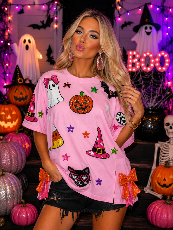 GROOVY & SPOOKY PINK TSHIRT (PREORDER)