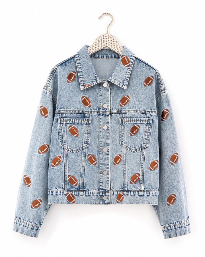 MINI FOOTBALL JEAN JACKET (ships 1 week)