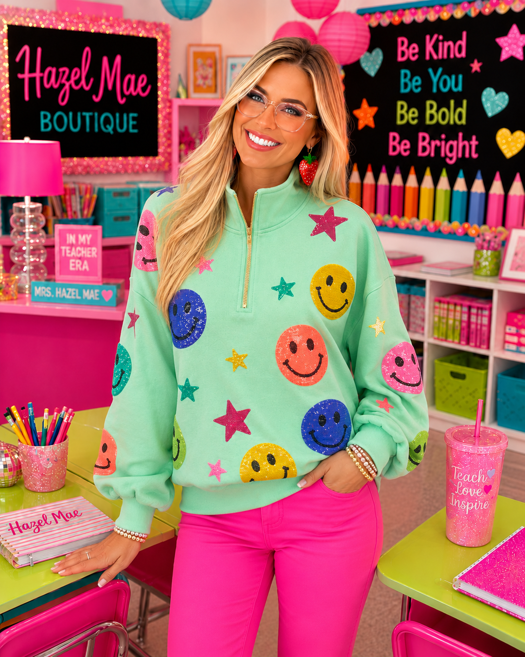 HAPPY FACE MINT PULLOVER (PREORDER)