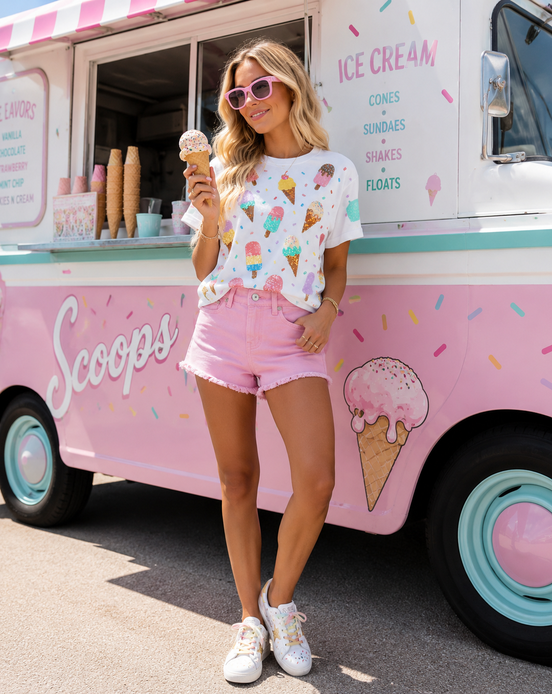 SPRINKLES & ICE CREAM SEQUIN SHIRT  (PREORDER)