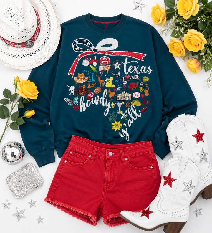 TEXAS ICON SEQUINED CREWNECK (PREORDER)