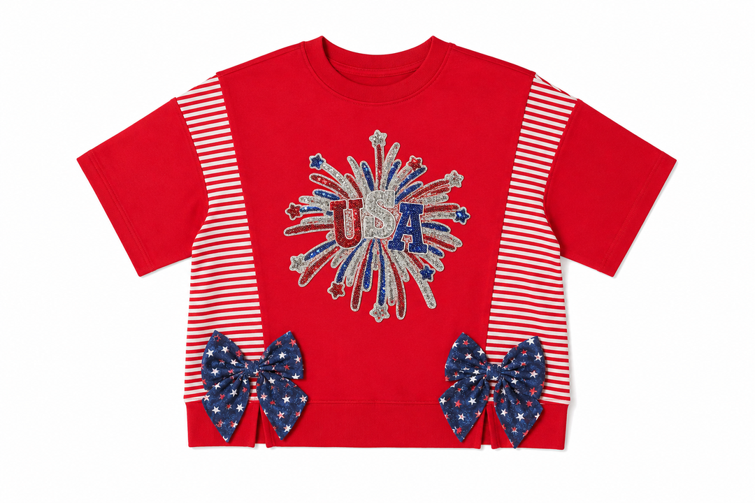 RED USA AND SIDE BOW TOP RTS