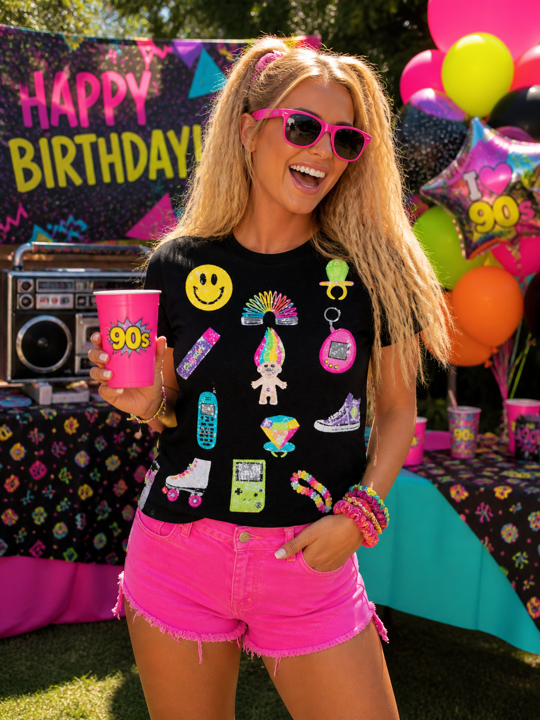 Nostalgic Babe Sequined tshirt  RTS