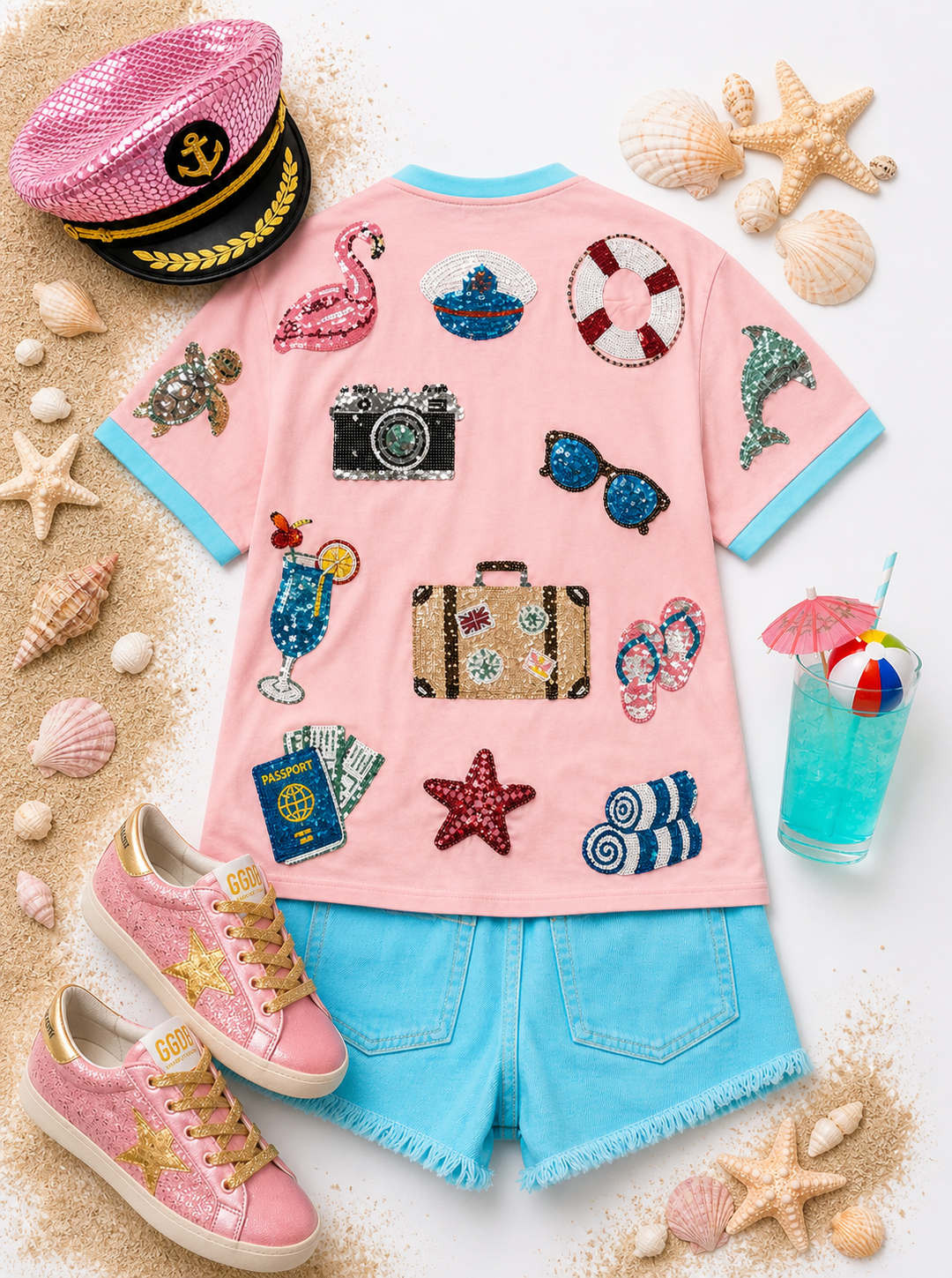 CRUISE CUTIE SEQUINED SHIRT (PREORDER)