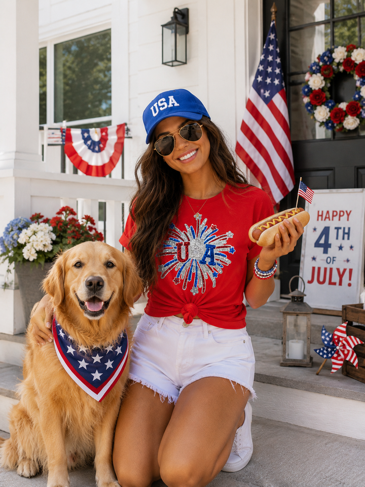 USA FIREWORK RED COMFORT COLOR TSHIRT (ships 2 weeks)