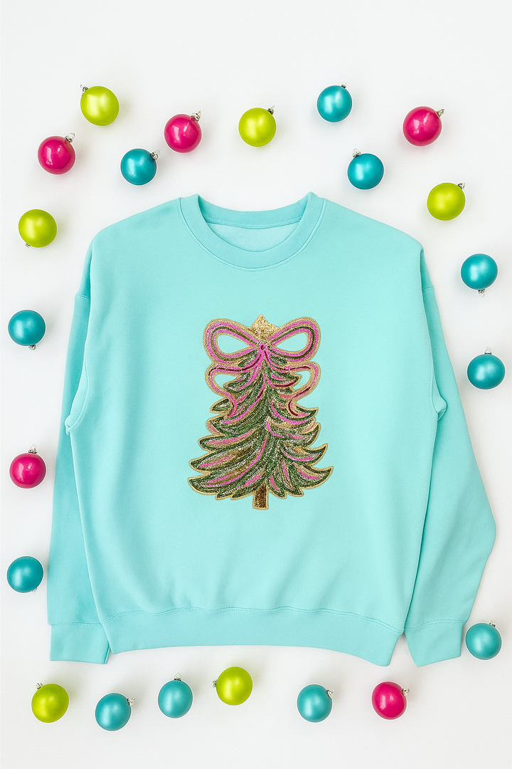 COLORFUL TREE AQUA SWEATSHIRT (ships 2 weeks)