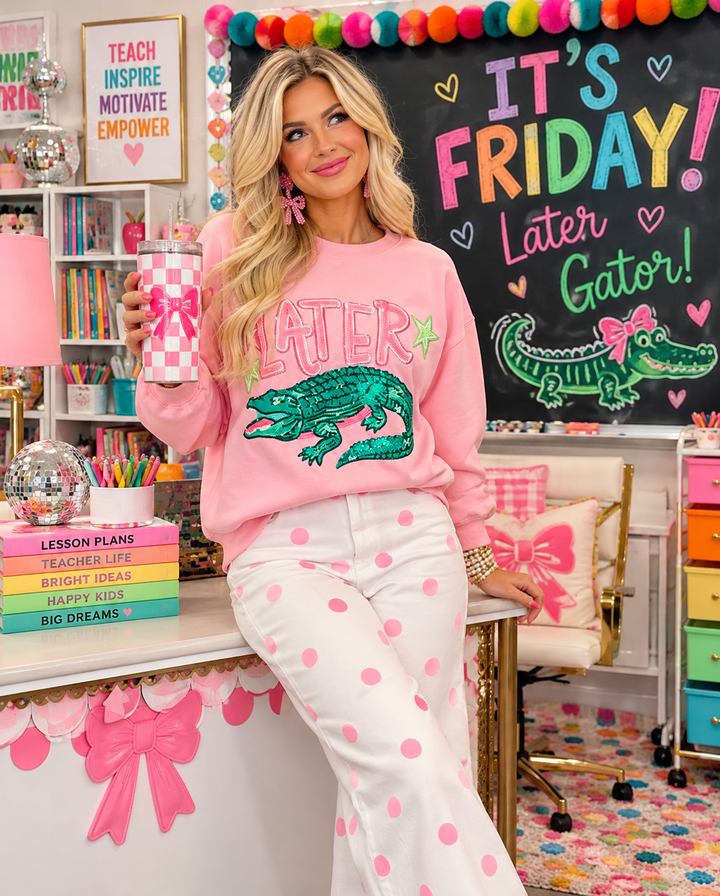 LATER GATOR PINK PULLOVER RTS (READY TO SHIP)