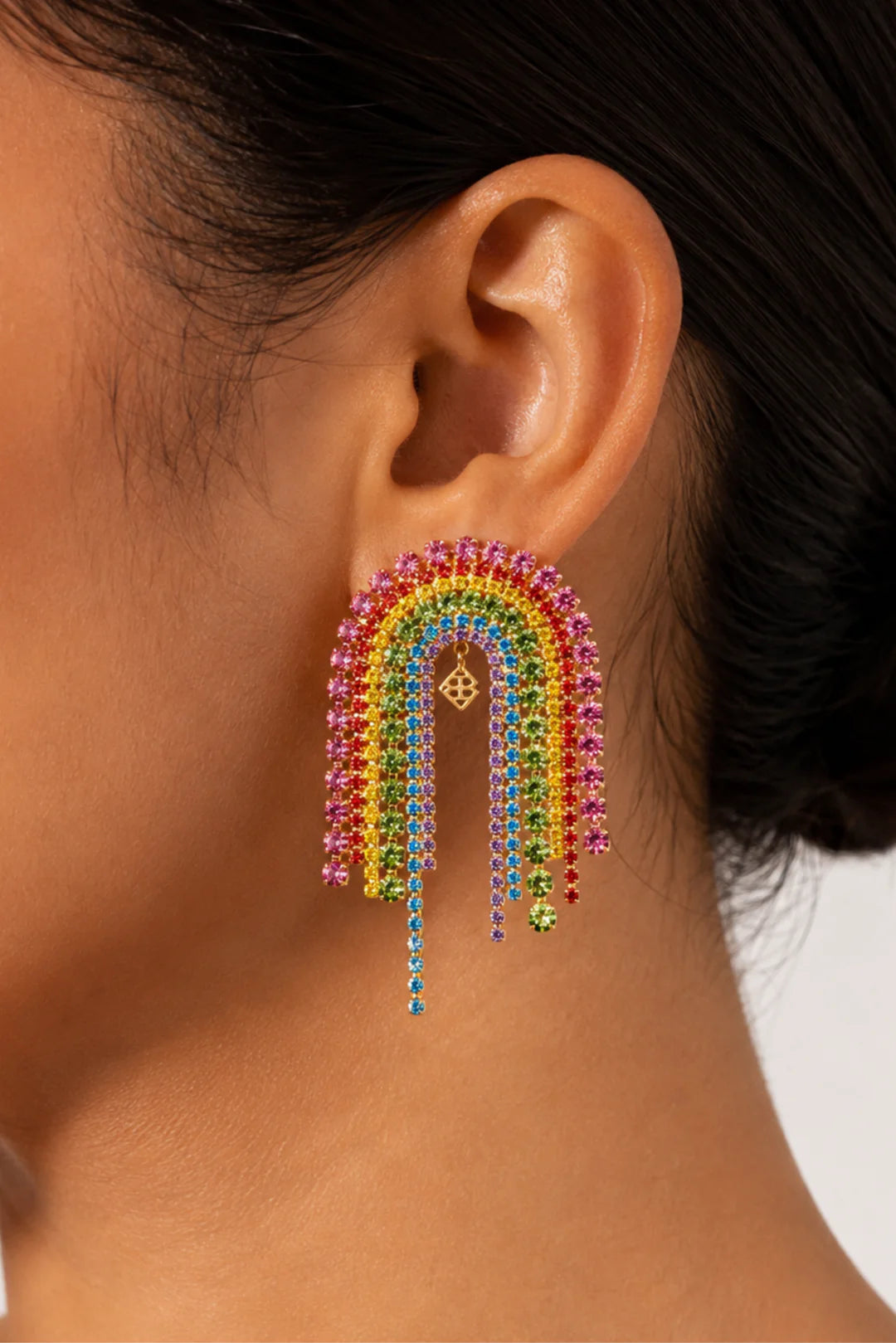 BRIANNA CANNON RAINBOW SPARKLE DROP EARRINGS RTS
