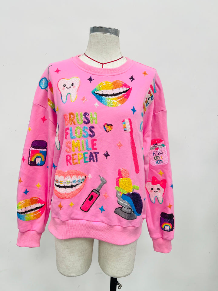 Pink Colorful Dental Pullover (PREORDER)