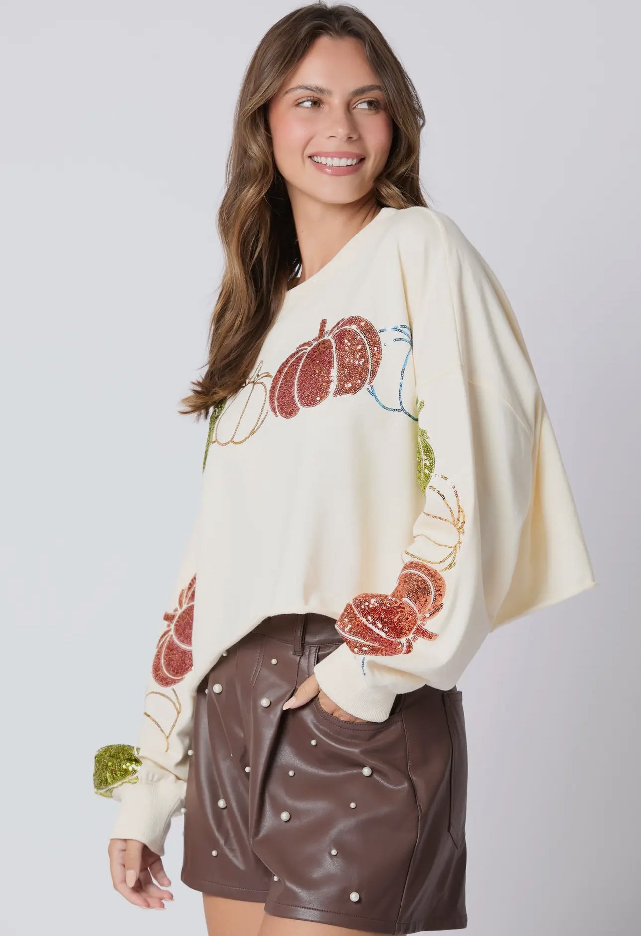 Fall pumpkin patch top Ivory PREORDER