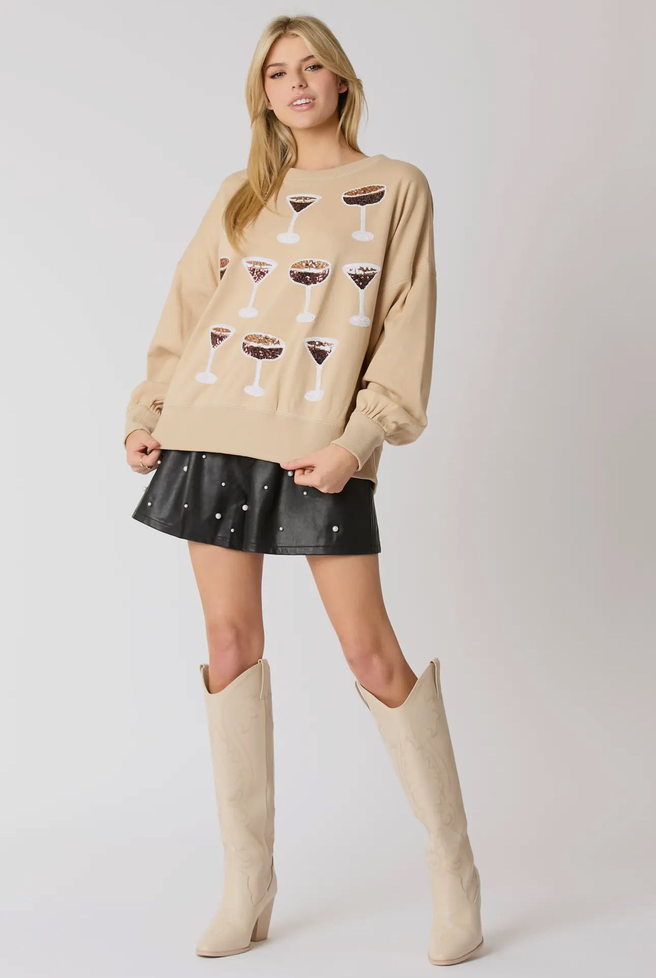 Espresso martini sequin pullover