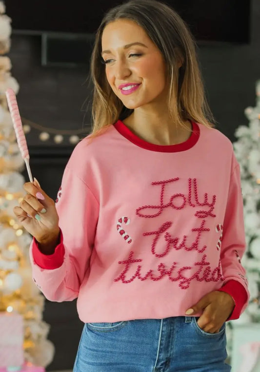 Jolly but twisted pink top (ships 2-3 weeks)