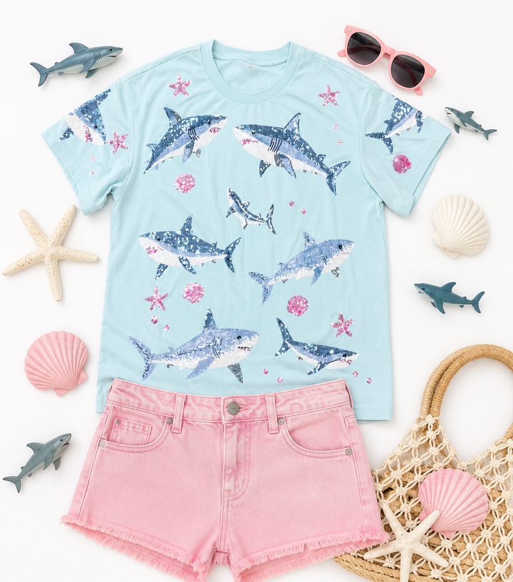 SHARK 🦈 SEQUIN SHIRT (PREORDER)