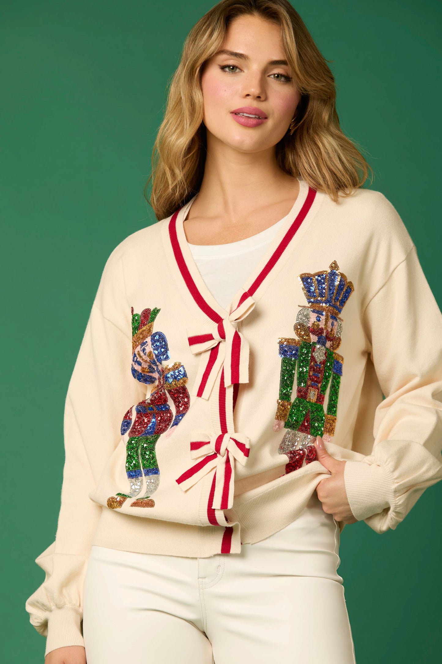 Nutcracker Bow Cardigan IVORY PREORDER