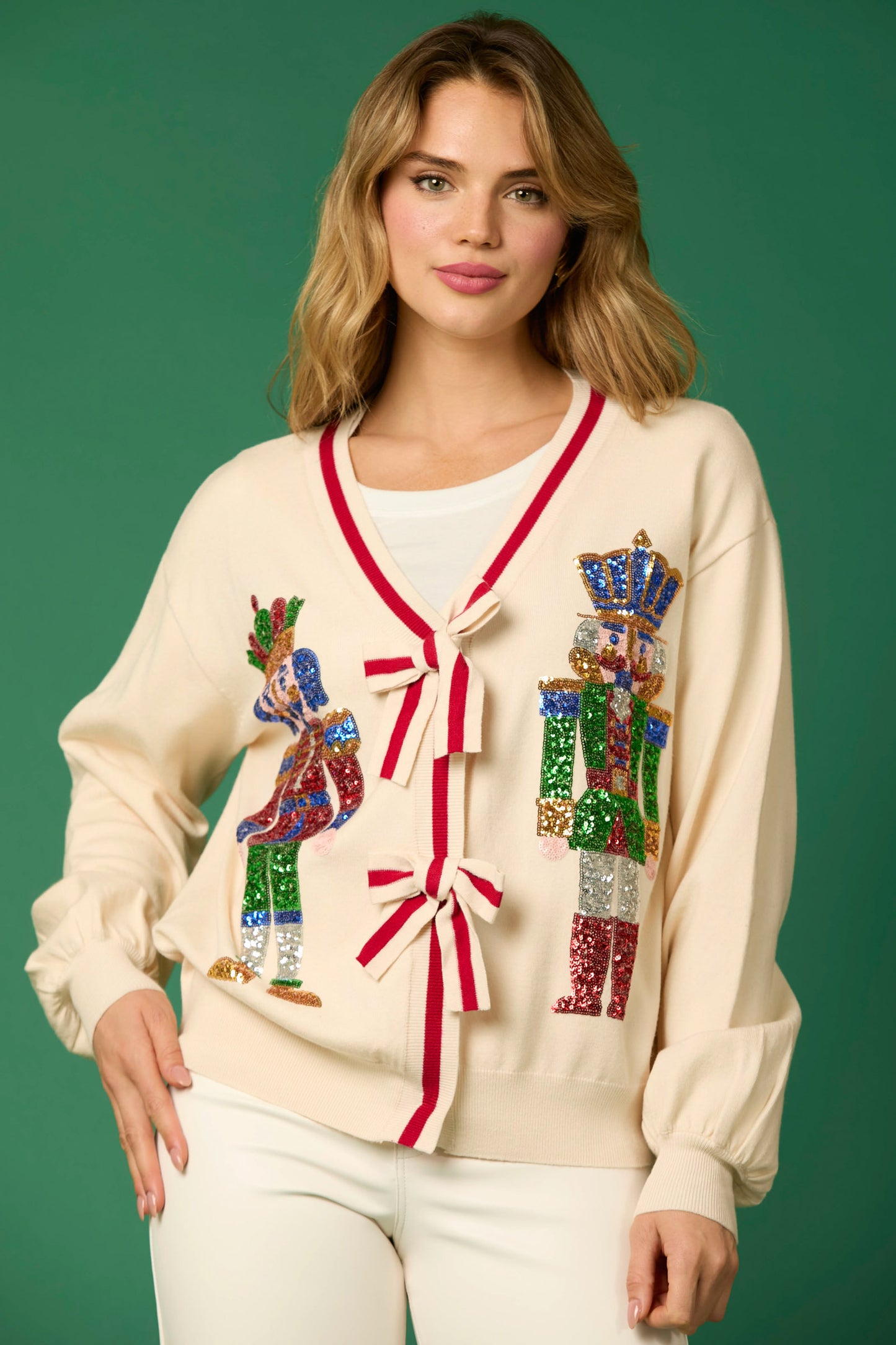 Nutcracker Bow Cardigan IVORY PREORDER