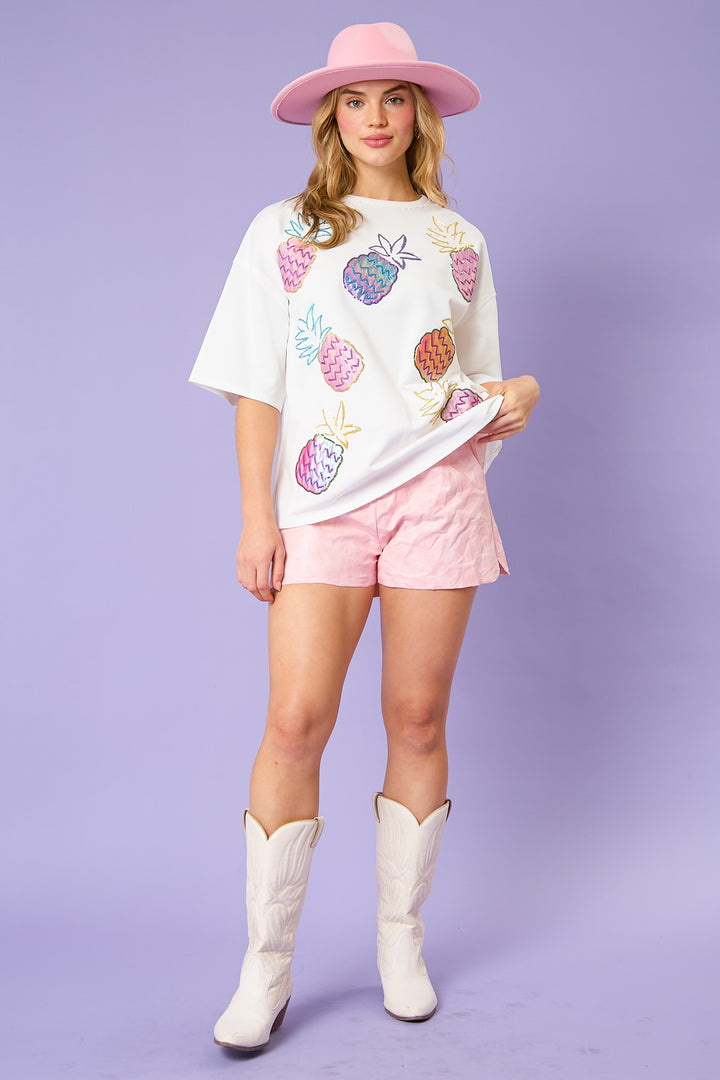 Pinapple Sequin Oversized Top