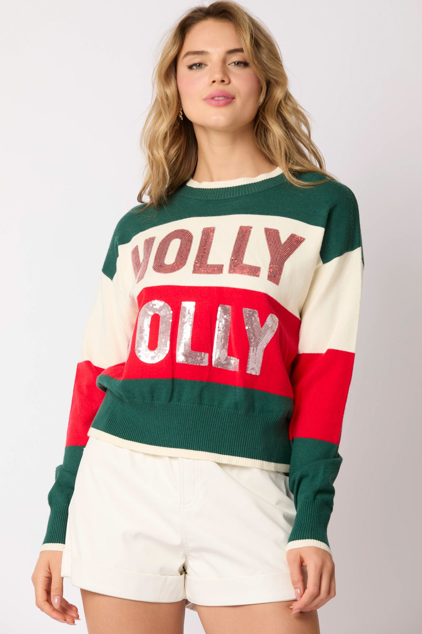 Holly Jolly Colorblock Top Green & Red PREORDER