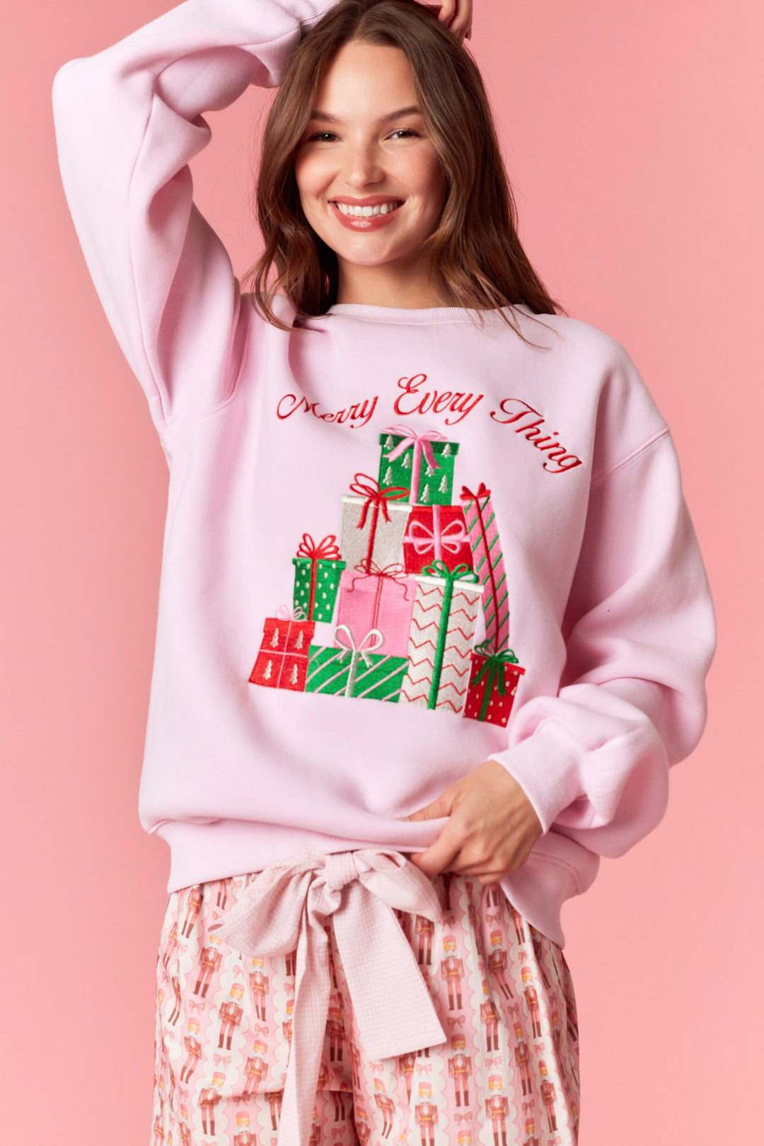 Merry Little Things  embroidered Pullover RTS
