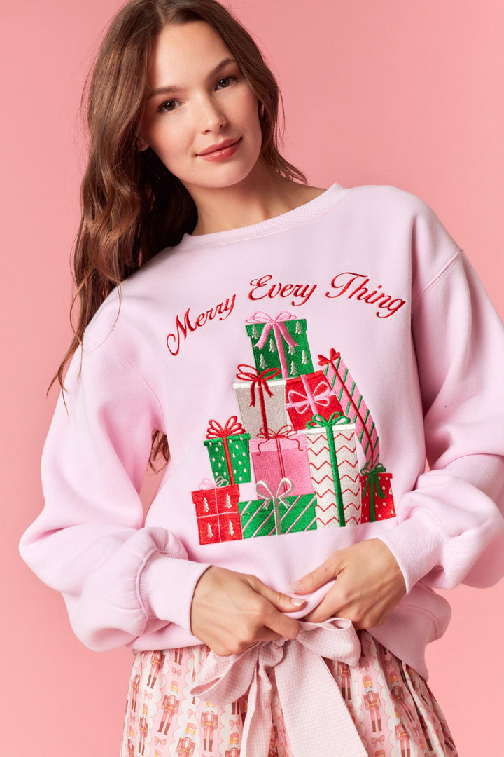 Merry Little Things  embroidered Pullover RTS