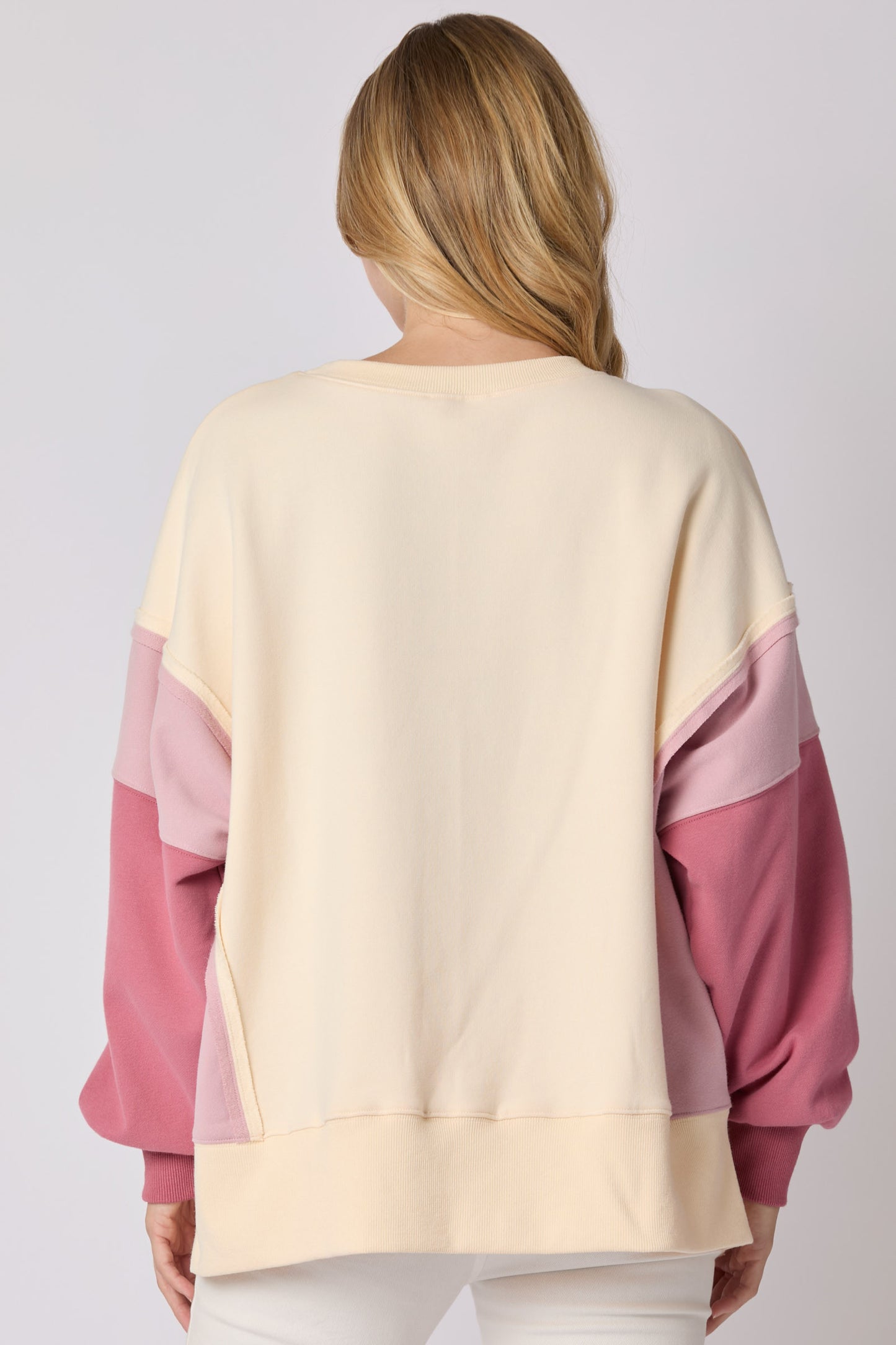 Santa Sleigh Pink Colorblock top (ships 2-3 weeks)