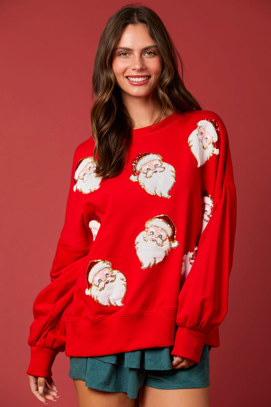 Red Jolly Santa Top (ships 2-3 weeks)