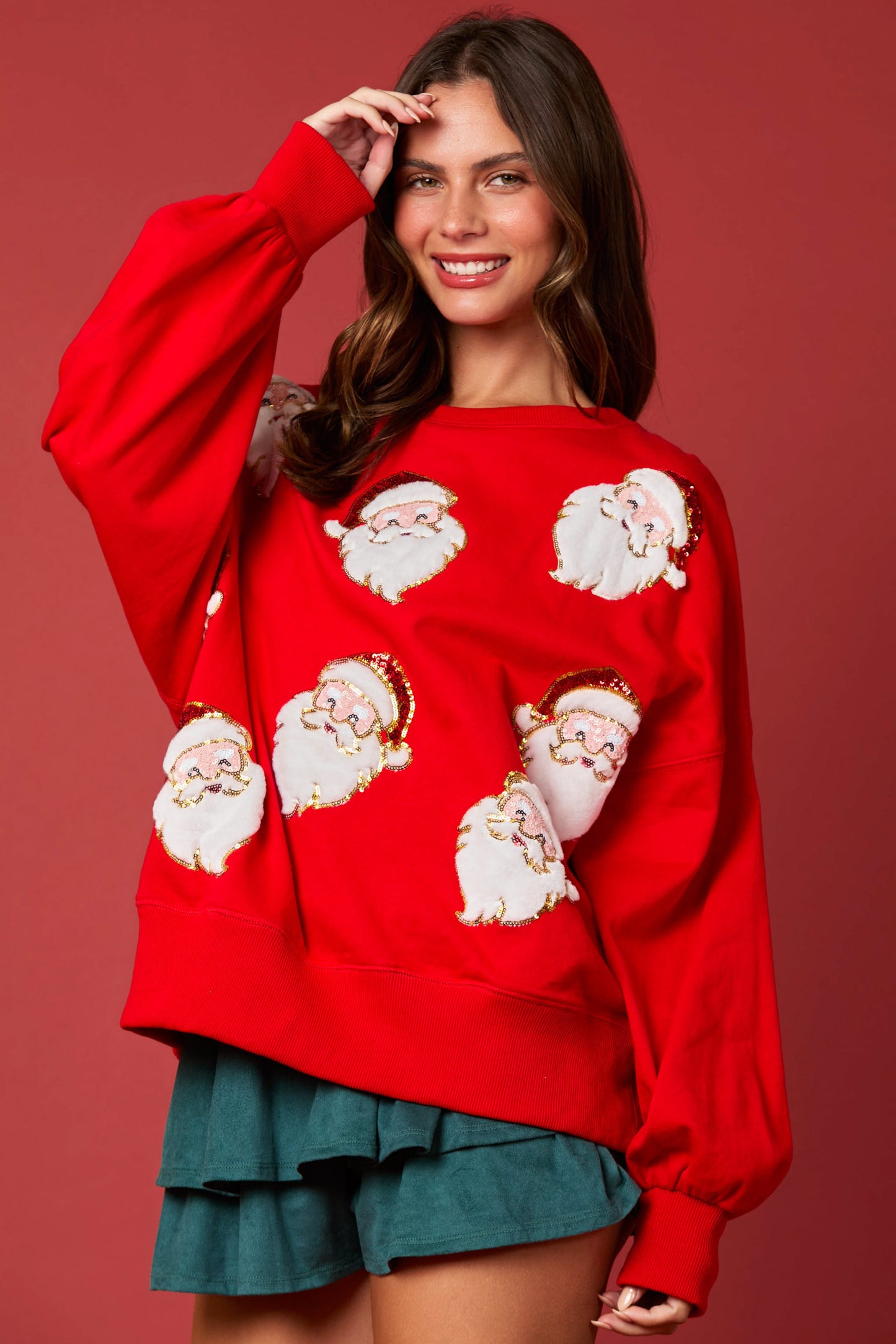 Red Jolly Santa Top (ships 2-3 weeks)