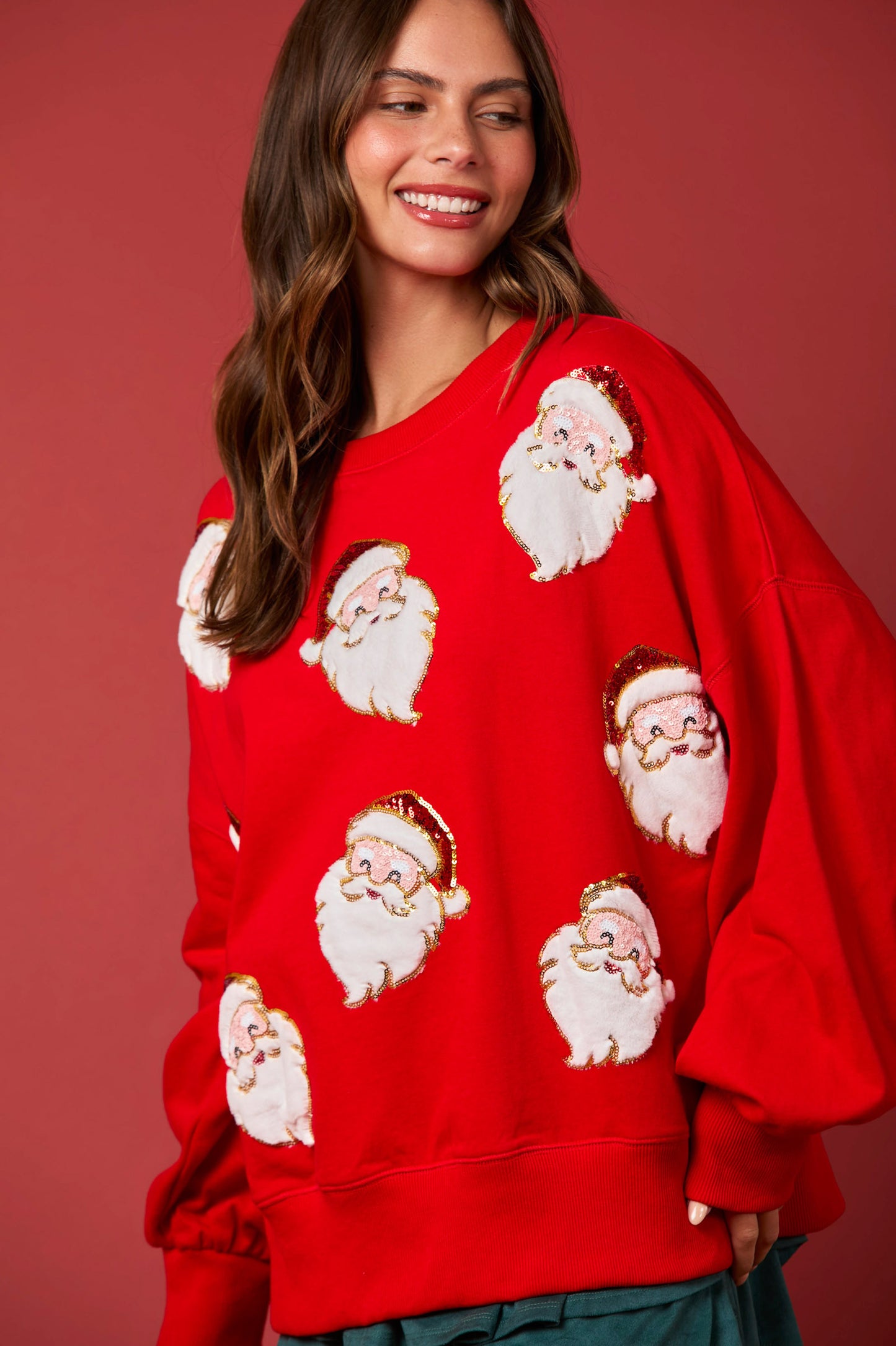 Red Jolly Santa Top (ships 2-3 weeks)