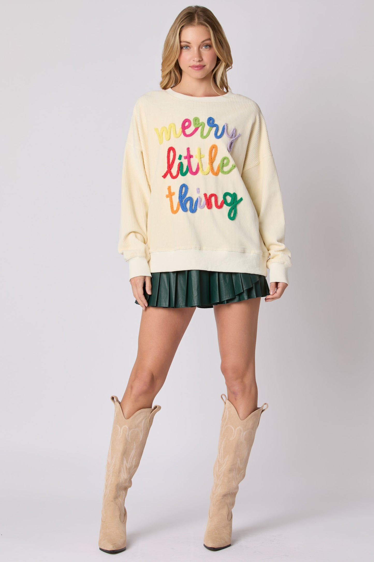 Merry Little Things Corduroy Top IVORY PREORDER