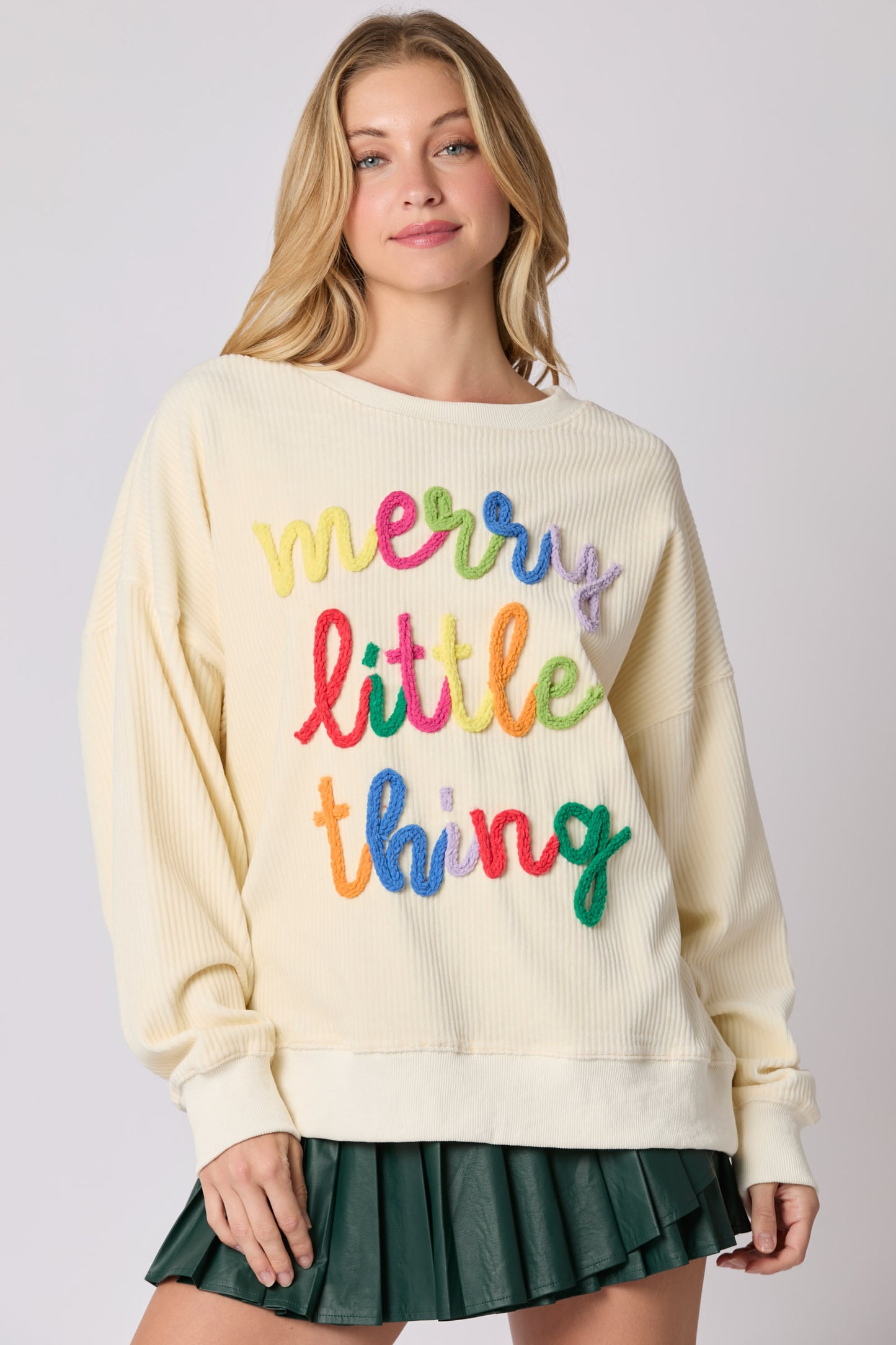 Merry Little Things Corduroy Top IVORY PREORDER