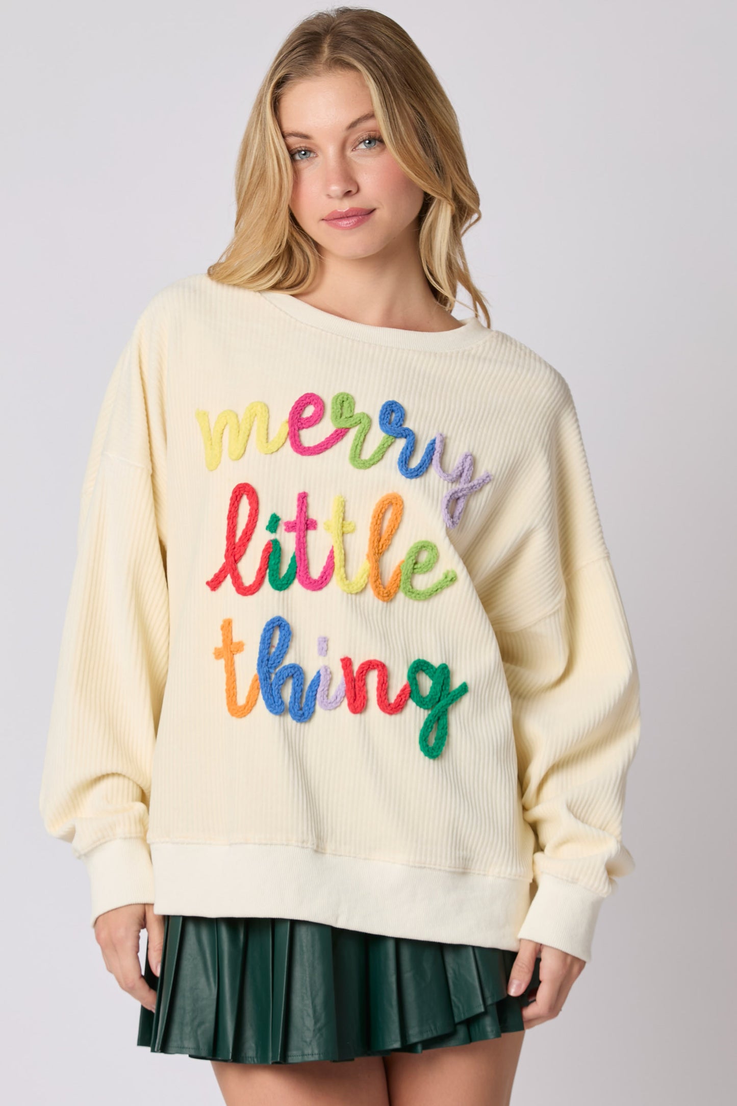 Merry Little Things Corduroy Top IVORY PREORDER