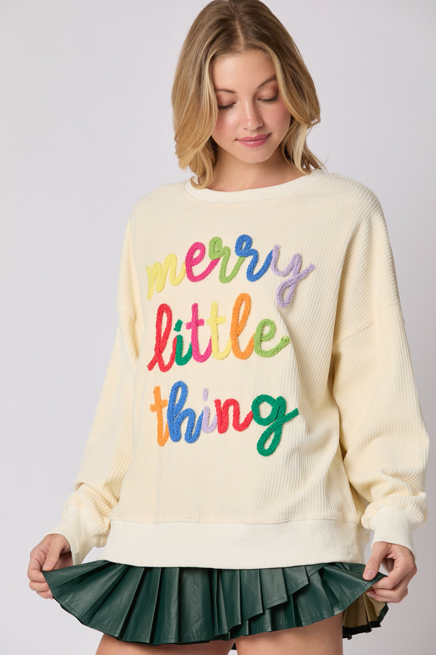 Merry Little Things Corduroy Top IVORY PREORDER