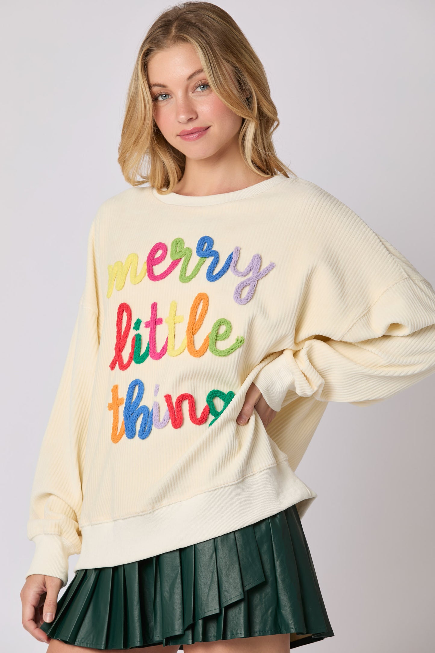 Merry Little Things Corduroy Top IVORY PREORDER