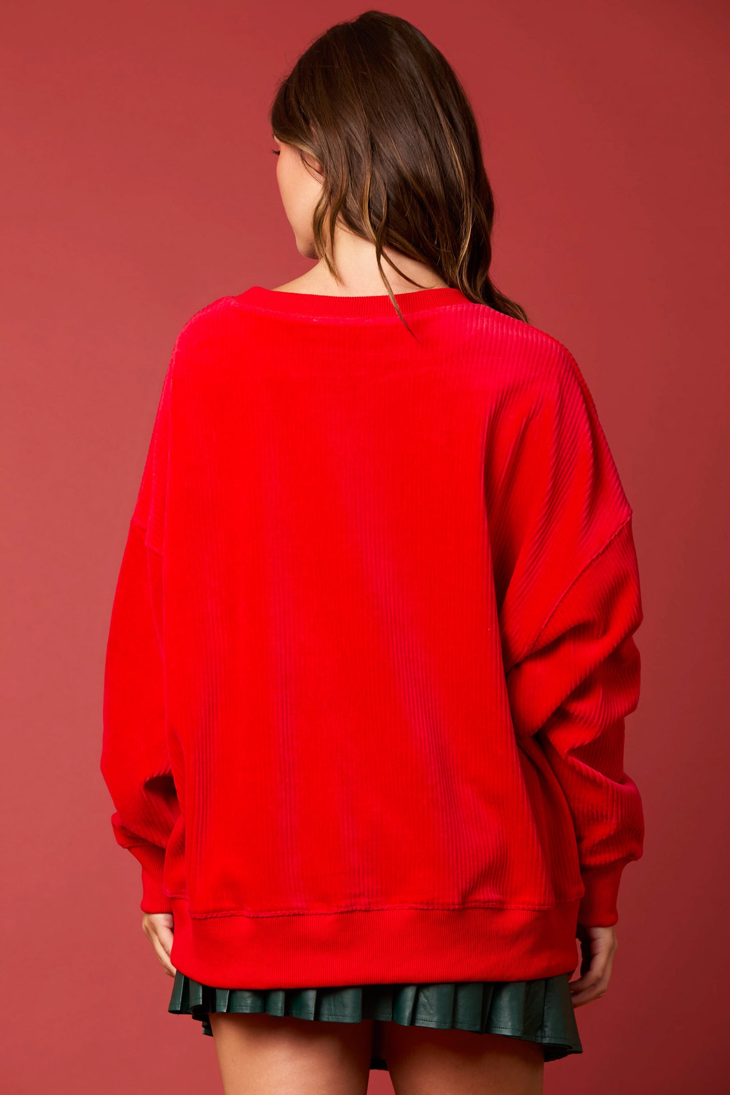 Merry Little Things Corduroy Top RED PREORDER