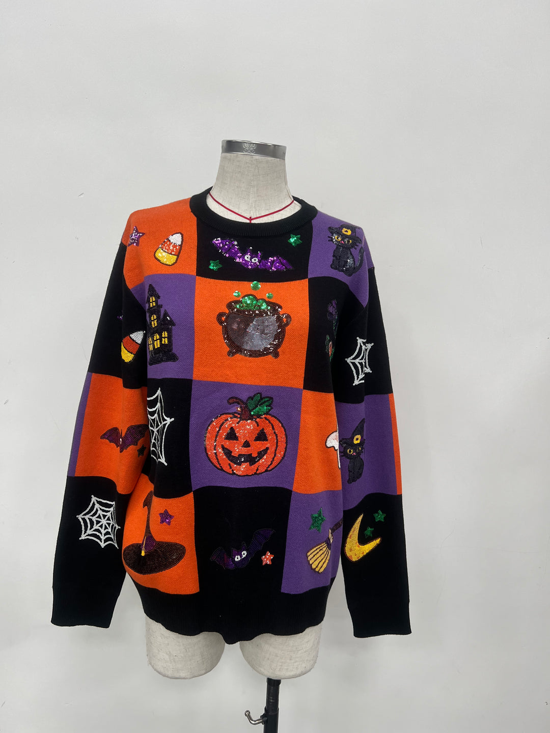VINTAGE CHECKERED HALLOWEEN SWEATER (PREORDER)