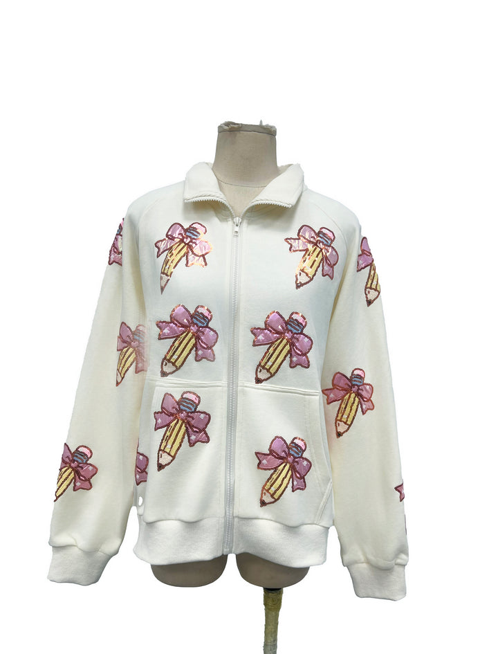 PENCIL & BOW ZIP UP JACKET RTS