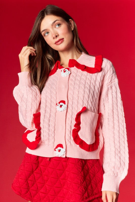 Santa Pink Cardigan (PREORDER)