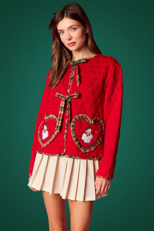Santa Quilted Heart Jacket RTS