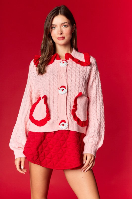 Santa Pink Cardigan (PREORDER)