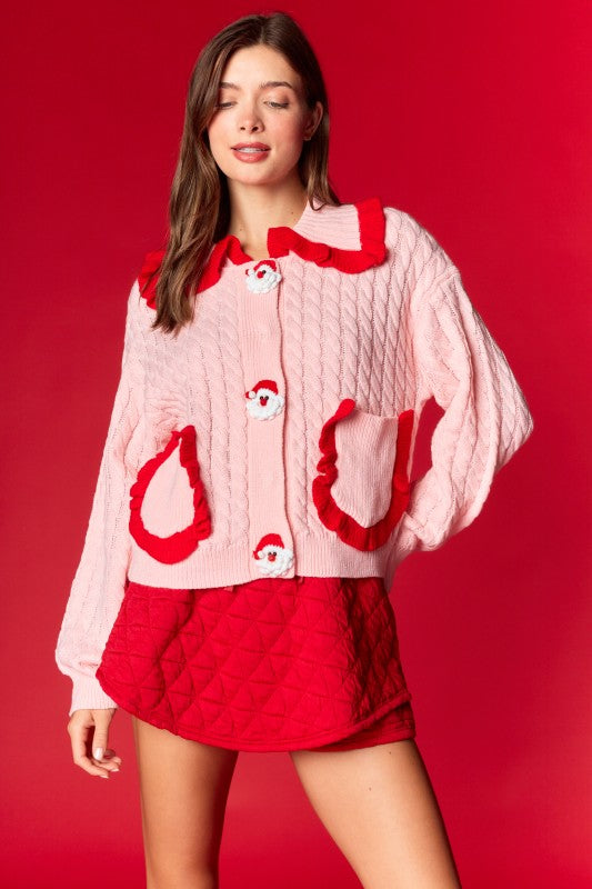 Santa Pink Cardigan (PREORDER)