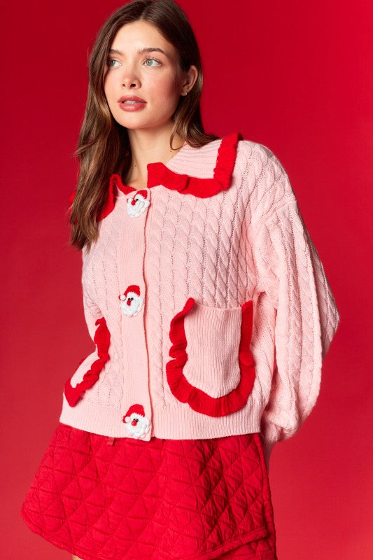Santa Pink Cardigan (PREORDER)