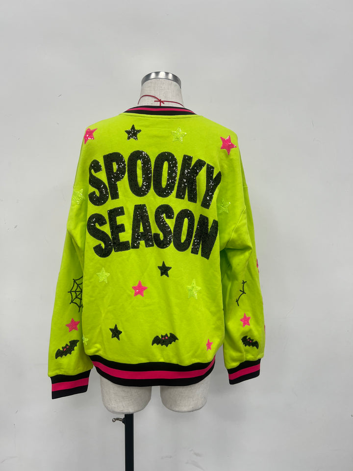 SPOOKY SEASON LIME GREEN PULLOVER (PREORDER)