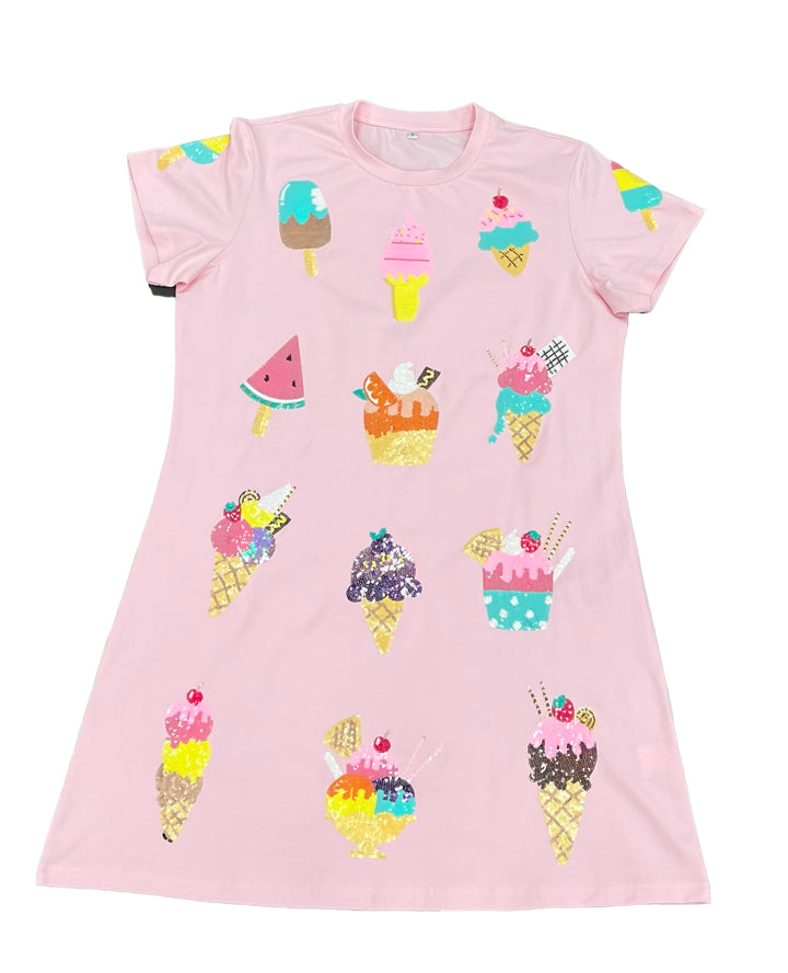 ICE CREAM SOCIAL SEQUIN DRESS (PREORDER)