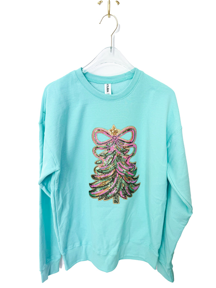 COLORFUL TREE AQUA SWEATSHIRT (ships 2 weeks)