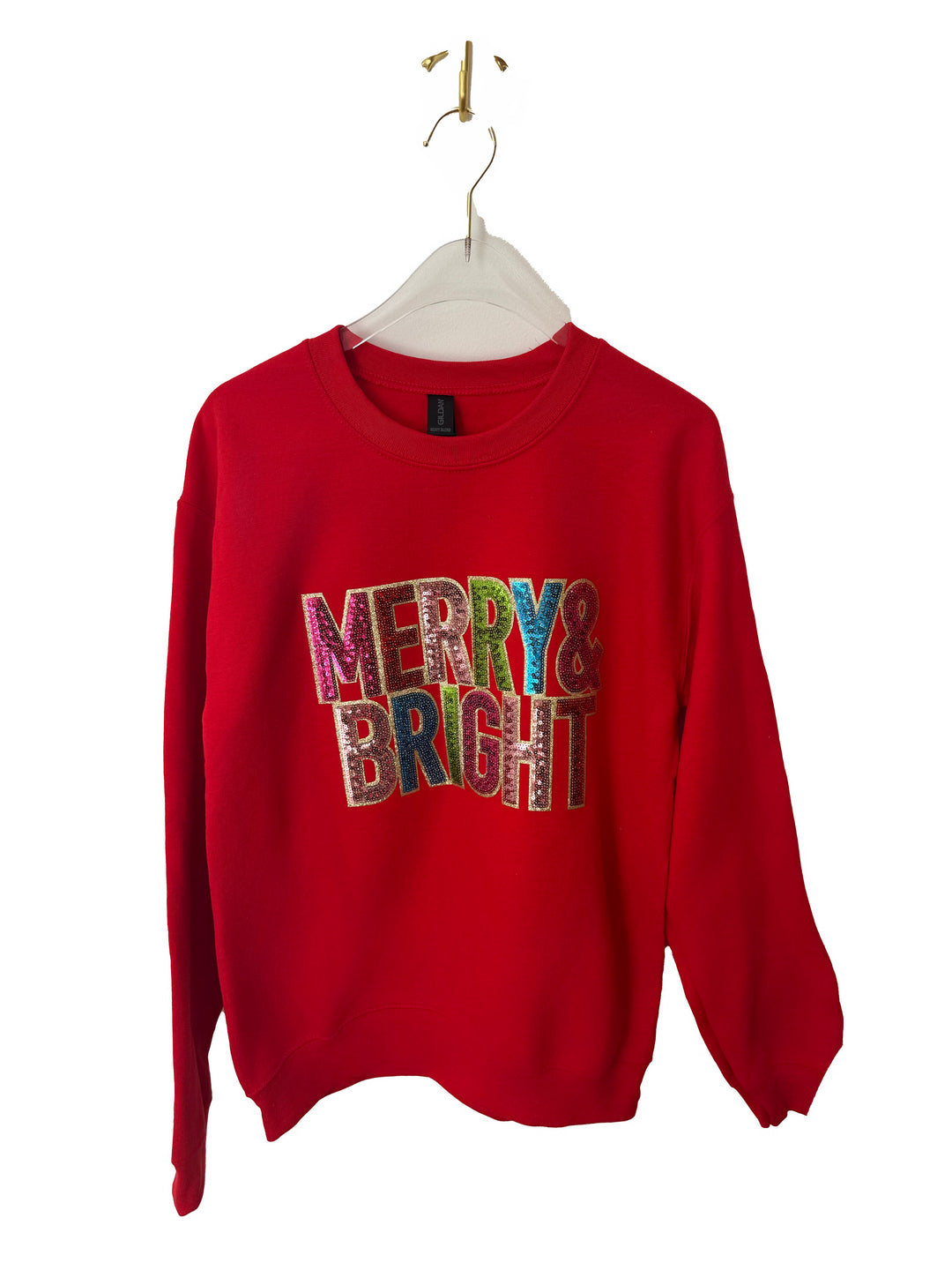 DEAL OF THE DAY MERRY & BRIGHT RED PULLOVER (SHIPS 2-3 WEEKS)