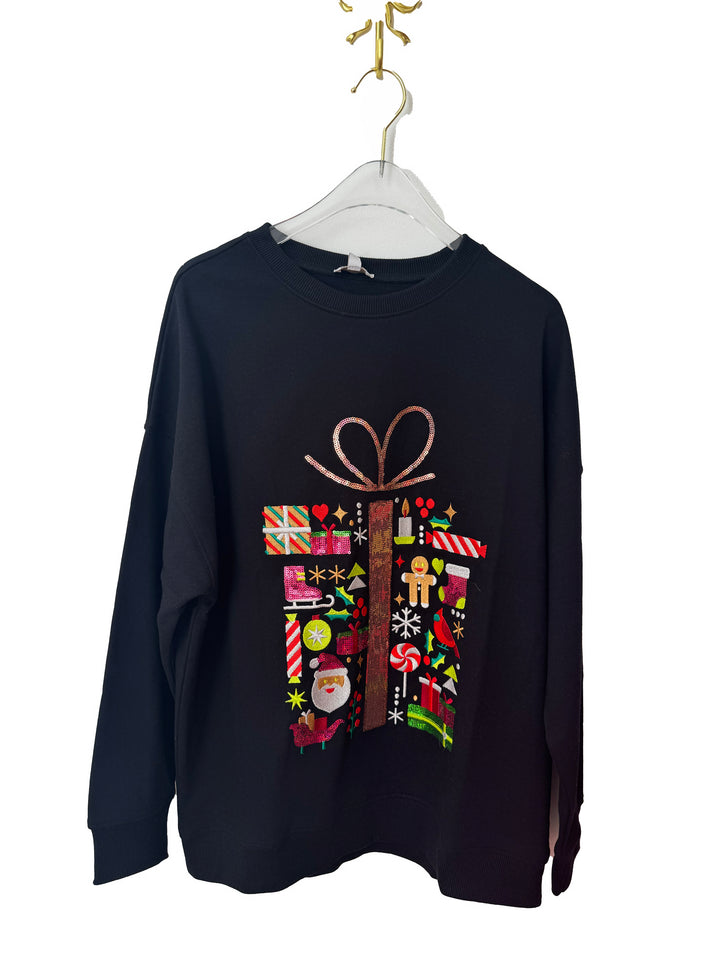 CHRISTMAS ICON BLACK PULLOVER RTS