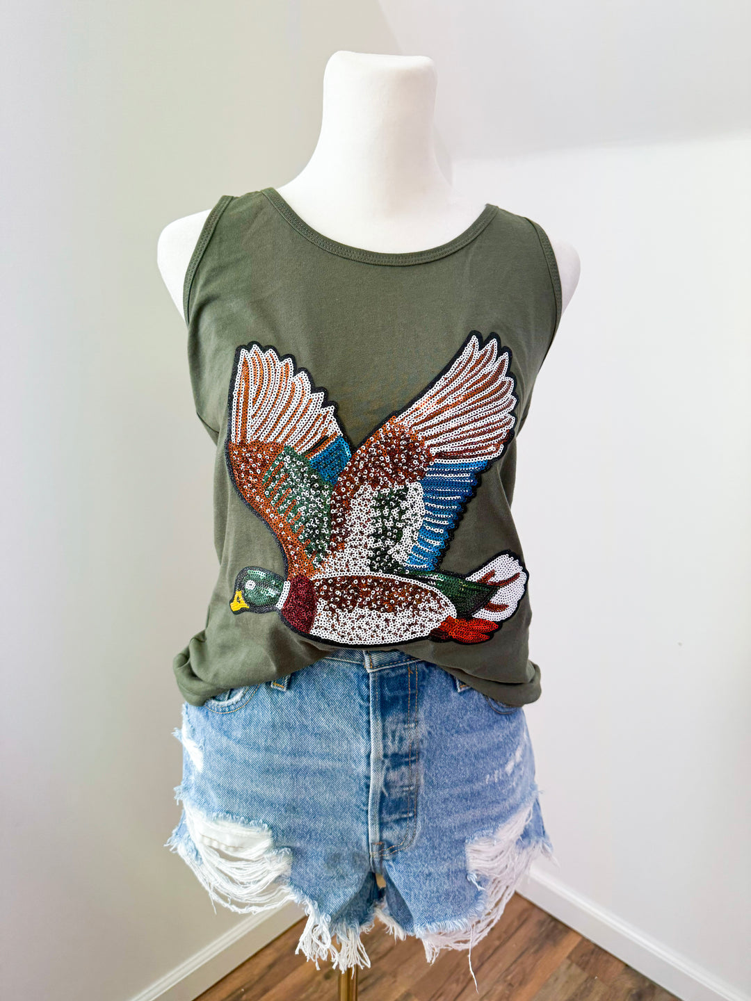 Mallard Sequin Duck Tank (ships 2 weeks)