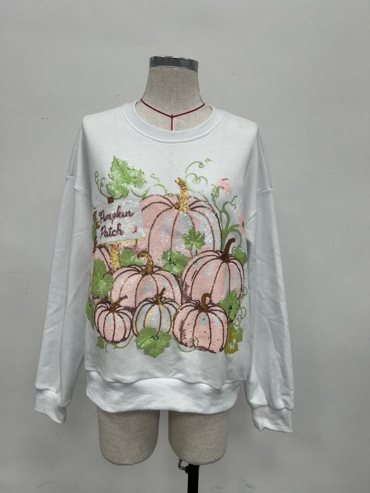 PUMPKIN PATCH SEQUIN PULLOVER (PREORDER)