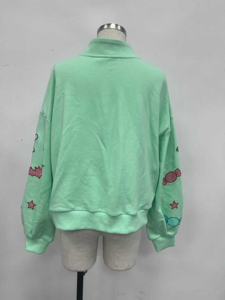 PASTEL HAUNT & SPARKLE BUTTON DOWN PULLOVER (PREORDER)