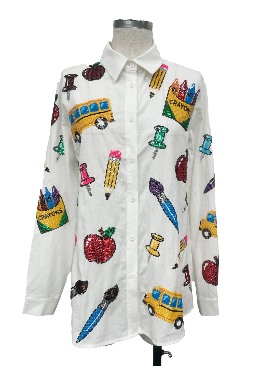 ALL THINGS TEACHER BUTTON UP SHIRT (PREORDER)