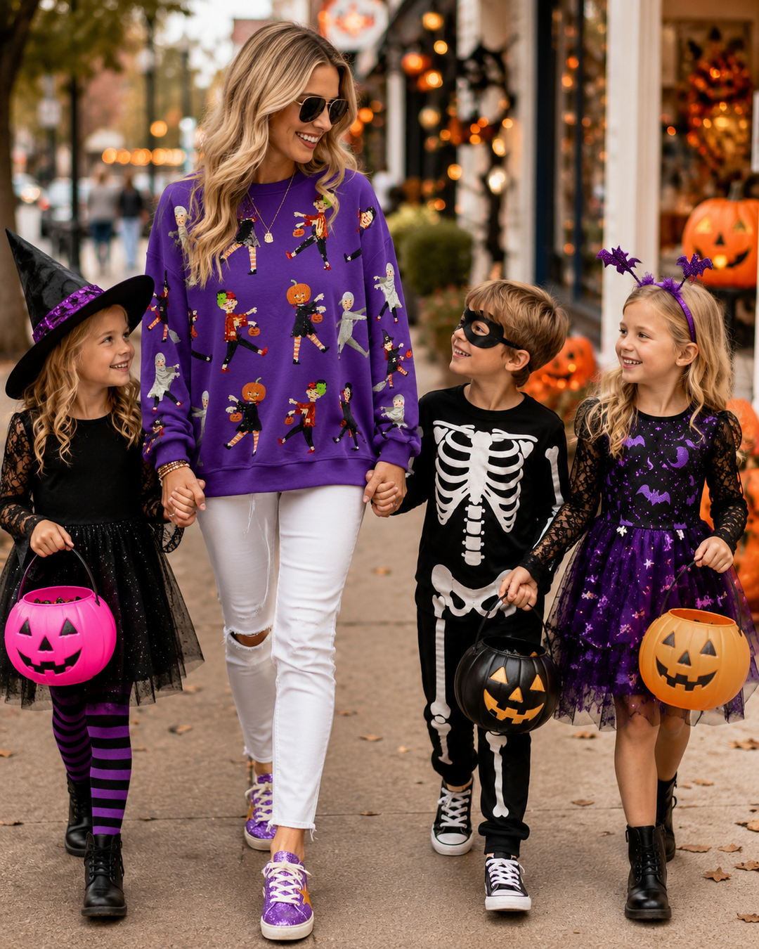 DANCING TRICK OR TREATERS PURPLE PULLOVER RTS (READY TO SHIP)